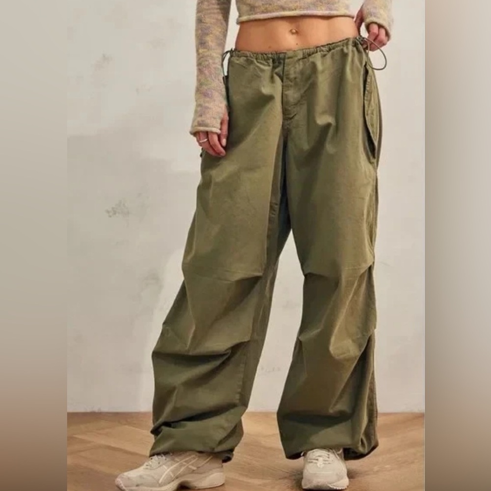 Olive Parachute Pants